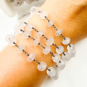 Rose Quartz Oxidized Wire Chain